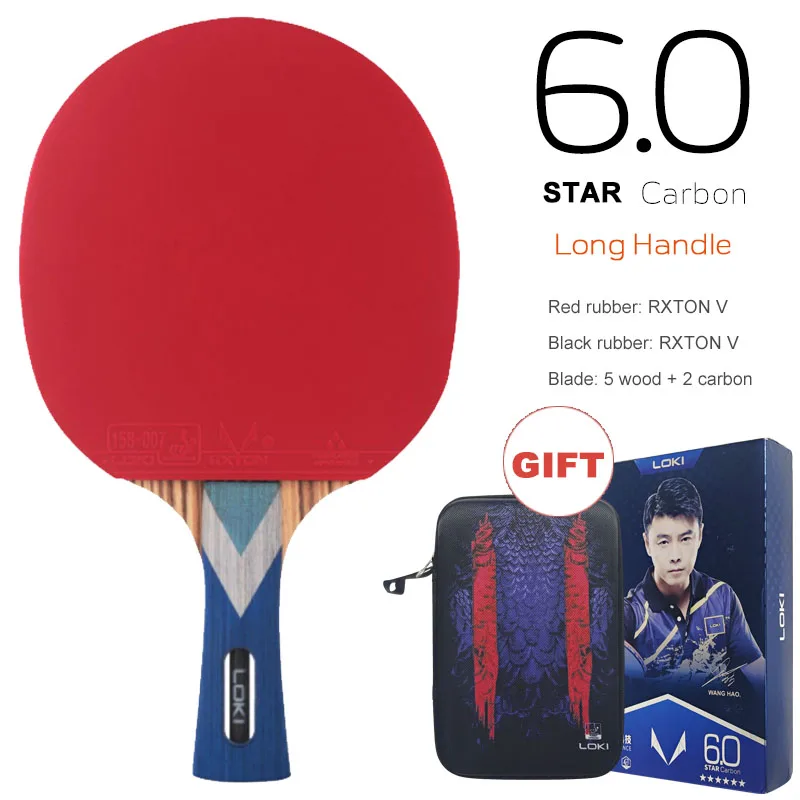 Loki RXTON R-Serie 5/6/7 Star Tischtennisschläger Carbon Balance Offensive Ping-Pong-Schläger Professioneller Hohlgriff 6