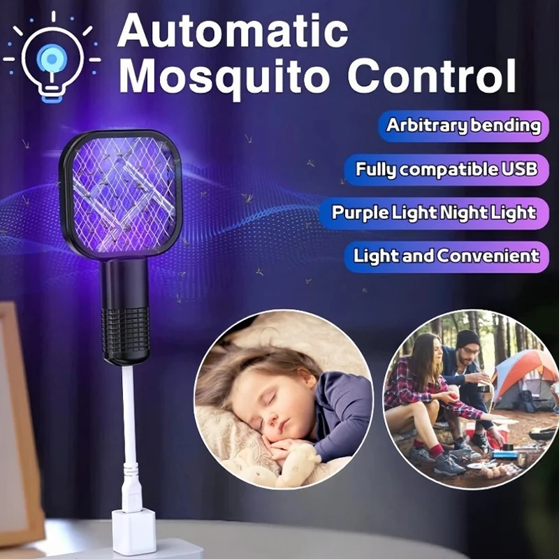 New Summer USB Mosquito Swatter Trap UV Light Mosquito Trap Portable Mosquito Killer Lamp For For Outdoor Picnic Camping Hotel