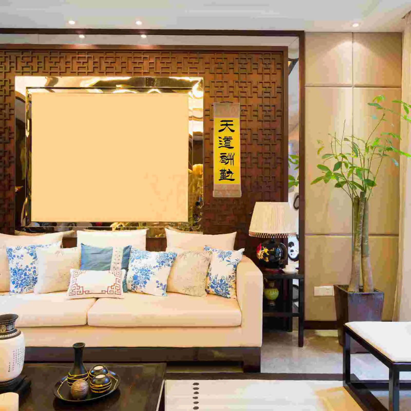 Rice Paper Scroll Chinese Calligraphy Blank Painting White Hangers Poster Accessory Office