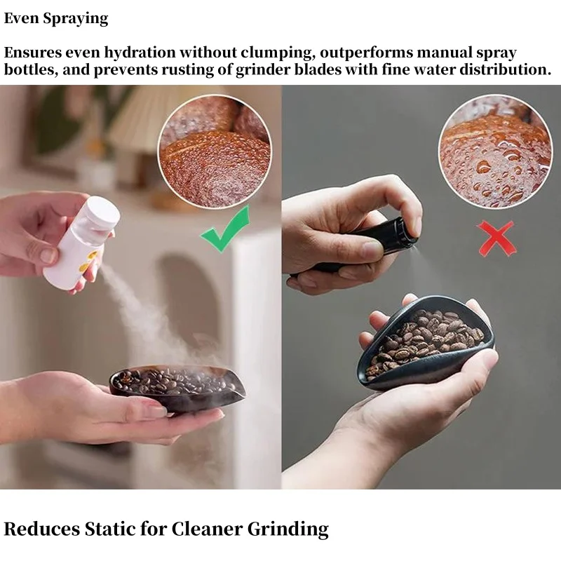 Search Pean Grinding Static Reducer Nano Sprayer Waking Coffee Beans Elimination Powder Residue Cleaner Rechargable USB ARIEL