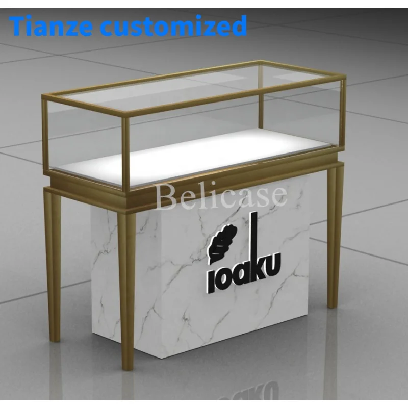 (Customized) metal glass showcase jewelry luxury jewelry shop showcase store furniture