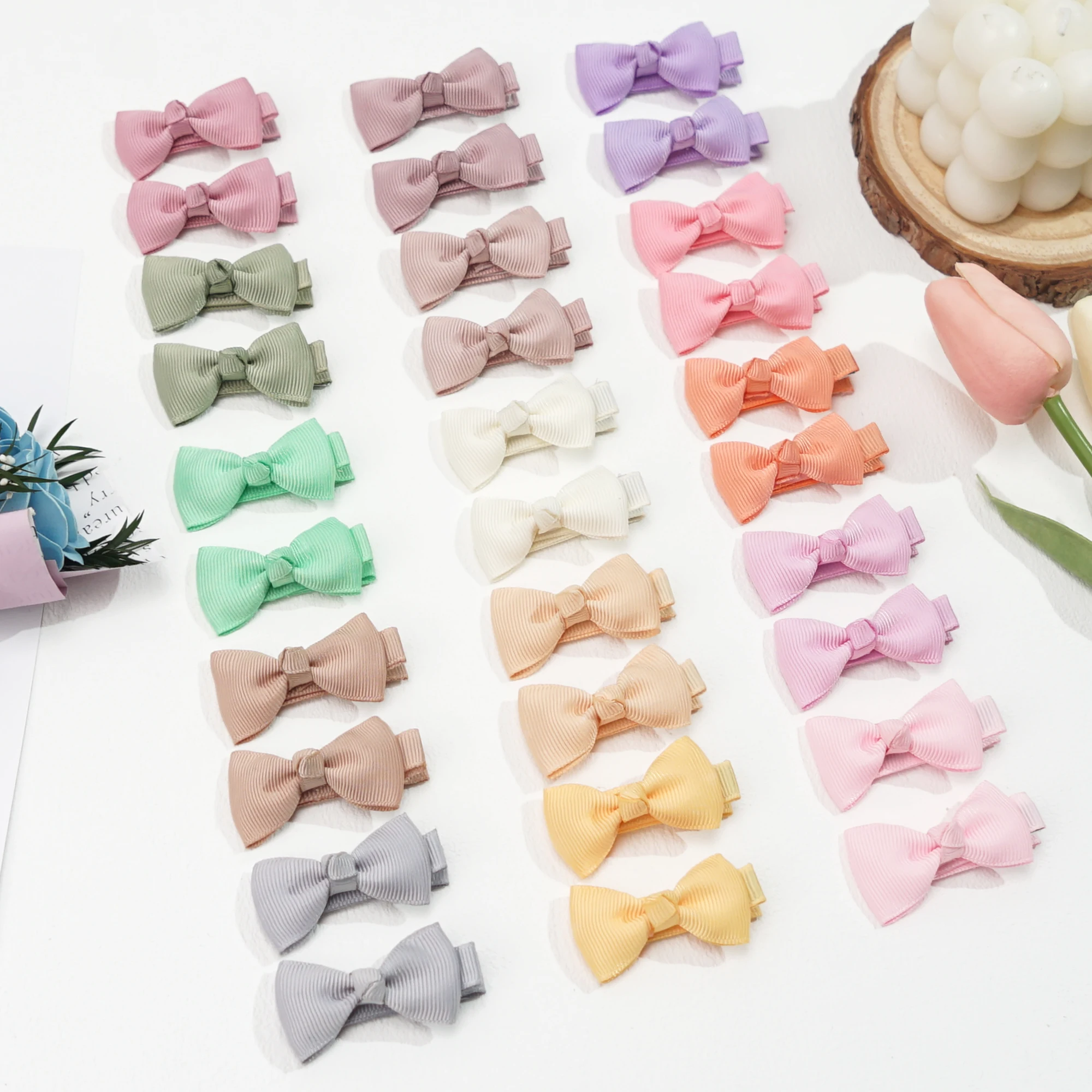 10/20 Pcs Boutique Tiny Baby Bows Grosgrain 2