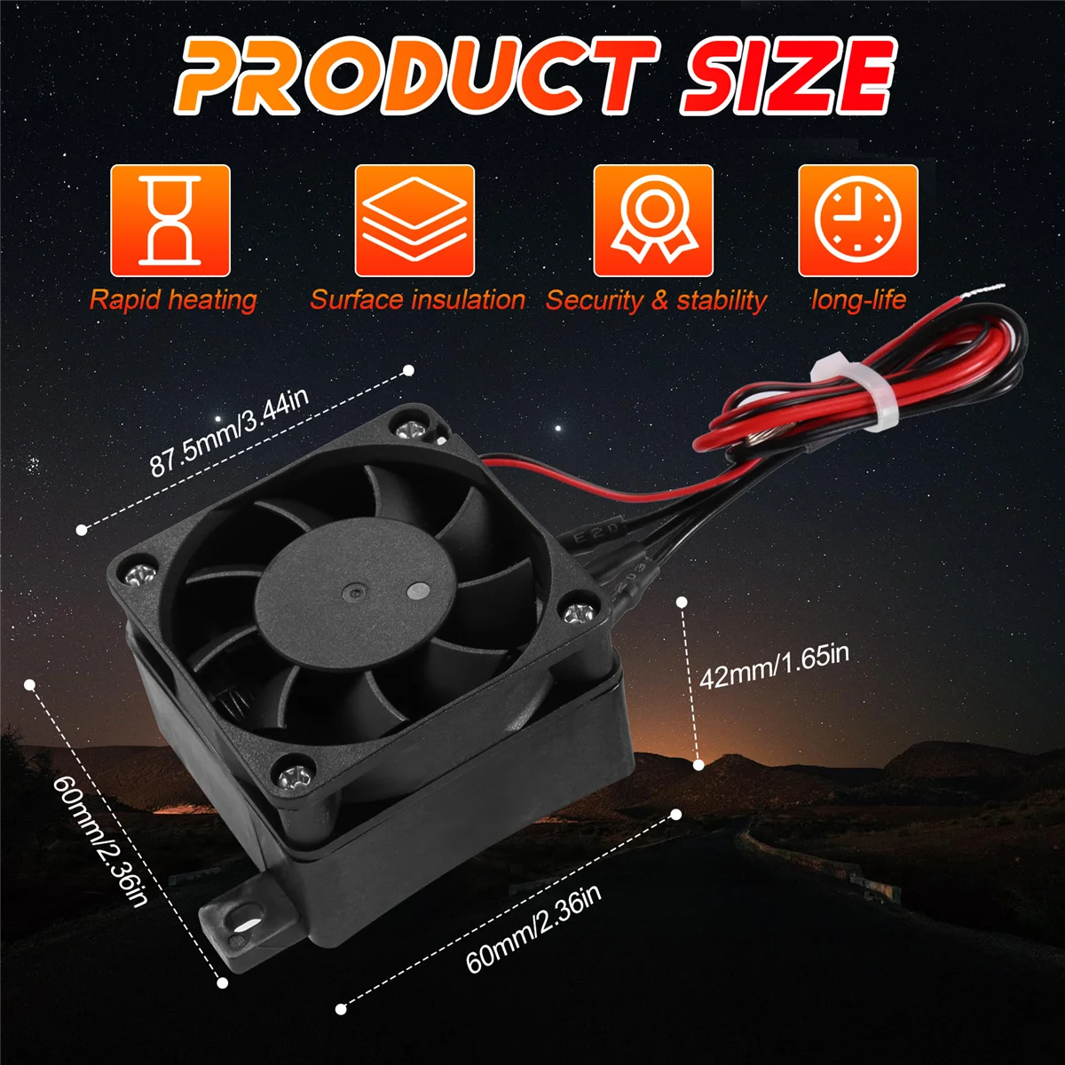 

Вентилятор воздушного обогревателя MARQ для небольшой комнаты, автомобильный обогреватель, портативный вентилятор, обогреватели (12 В, 100 Вт)