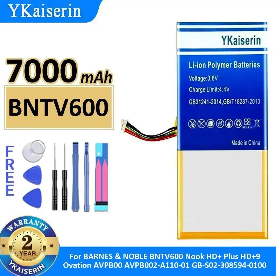 

Аккумулятор для электронной книги 7000 мАч для Barnes & Noble BNTV600 Nook HD+ Plus HD+9 Ovation AVPB00 AVPB002-A110-01 GB-S02-308594-0100