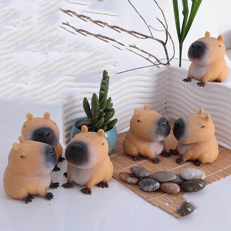 Kapibala Kawaii Capybara Cute Little Pet Ornament Adult Stress Relief Kids Toy Capybara Squeeze Fidgety Toys Cool Birthday Gifts