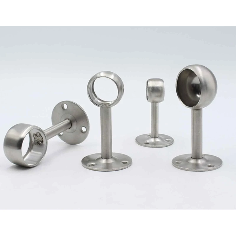 2 pçs aço inoxidável suporte haste cortina casa pendurado trilho haste suporte soquete armário pólo soquetes flange