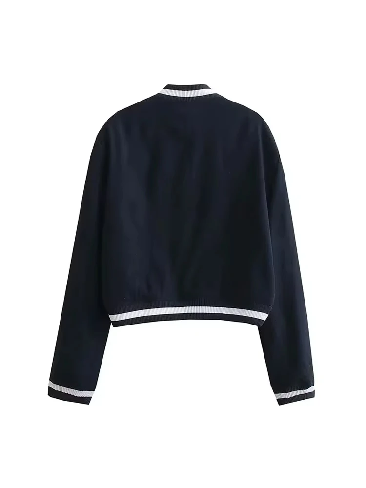 Frauen Mode Mit Taschen Bomber Jacke Mantel Vintage Langarm Vorderen Knopf Weibliche Oberbekleidung Chic Tops