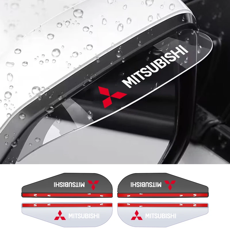 2PCS Car Rearview Mirror Eyebrow Rain Shade Rainproof Cover Visor For Mitsubishi Lancer Mirage Pajero Asx 10 Outlander 3 l200