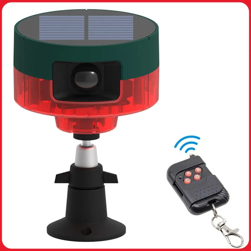 ソーラー式屋外動物撃退器-点滅ライト付き-1200mah-ビーストリペラー-360度誘導アラーム-13種類の音声-農場-果樹園用