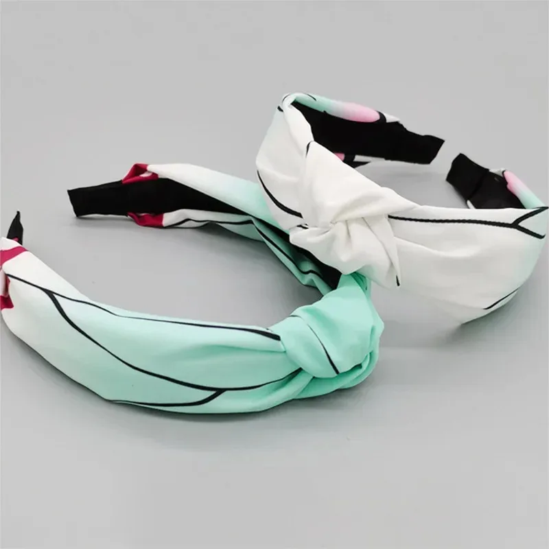 CyBundle-Diadema con nudo cruzado para el pelo, Kochou Shinobu Nezuko Tsuyuri Kanao, accesorios para el cabello ondulados coreanos circundantes, disfraz de Cosplay