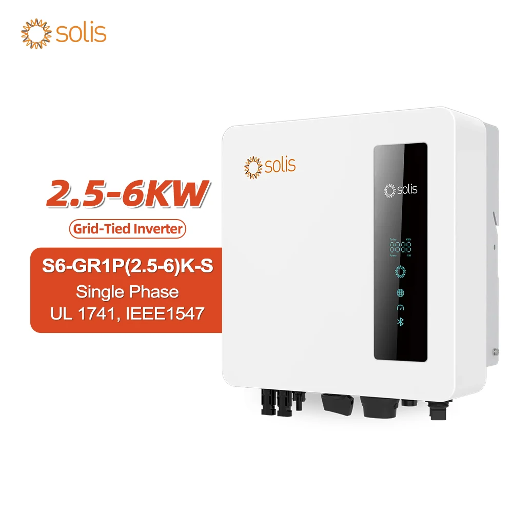 Solis Single Phase S6-GR1P(2.5-6)K-S On Grid Dual MPPT Solar Inverter Low Price For Solar System