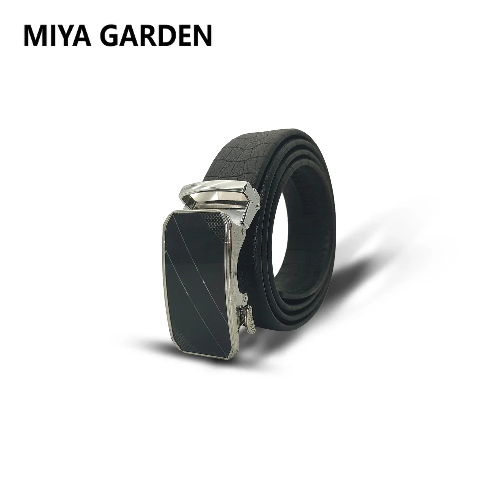 

MIYA GARDEN casual men's Business belt High-grade simple automatic buckle crocodile grain belt High quality cowhide men's belt