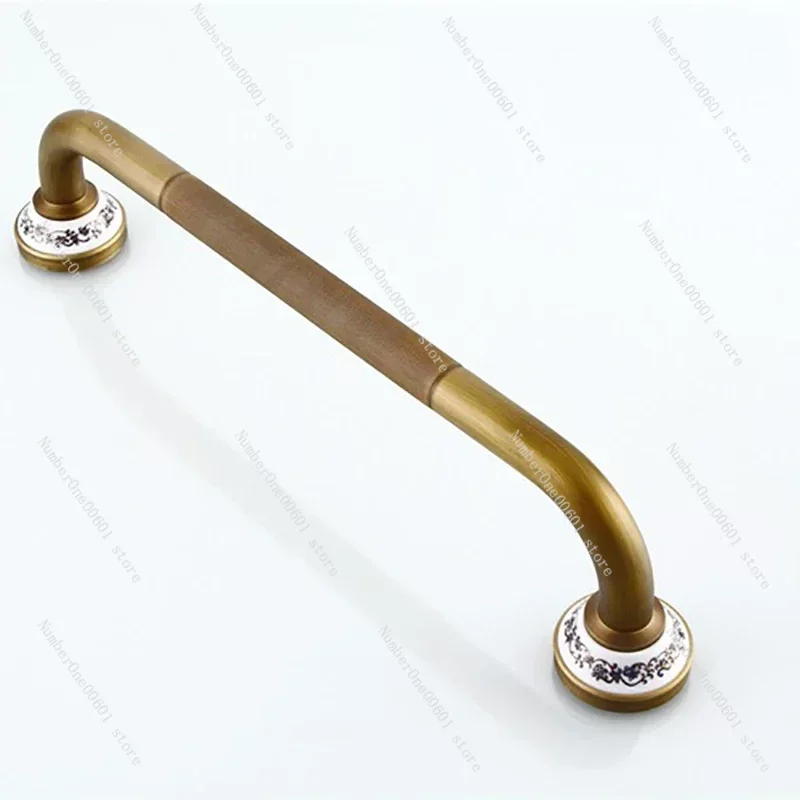 

Antique Grab Bars Bathroom Wall-mount Safety Assist Handle Towel Rack Bathtub Handrail Brass Anti-slip Elderly Armrest Hardware