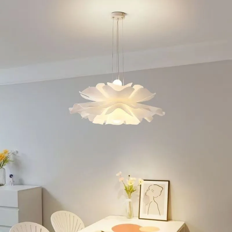 Nordic Pendelleuchte Italien Blume Minimalistisches Licht Romantische Schlafzimmer Dekor E27 für Esszimmer Restaurant Weiße Pendelleuchte