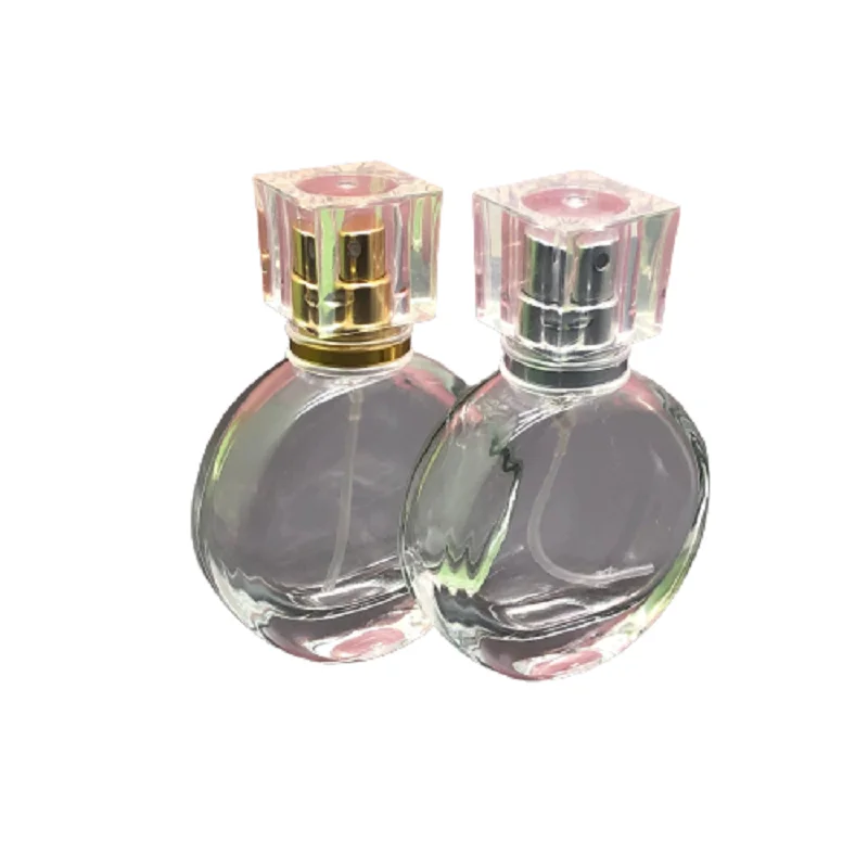 Perfume Bottle Empty Packing Glass Clear 25ml Gold Silver Spray Pump 15Pcs Refillable Cosmetic Packaging Container Spray Bottles