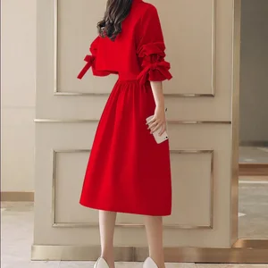 Maiden Rote Spring Herbst Herbst Medium Blumenlänge Druck Trench Coat Female Fashion University Style Fine Oterwear 10 Hauptverkaufsmantel über alle Blumen - №7