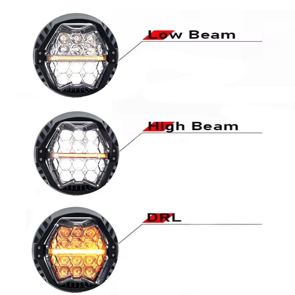 7 Inch Round LED Headlight DRL E24 approved For Harley Touring Street Glide 2014-2023 Motorcycle Headlamp Projector Hi-Low Beam