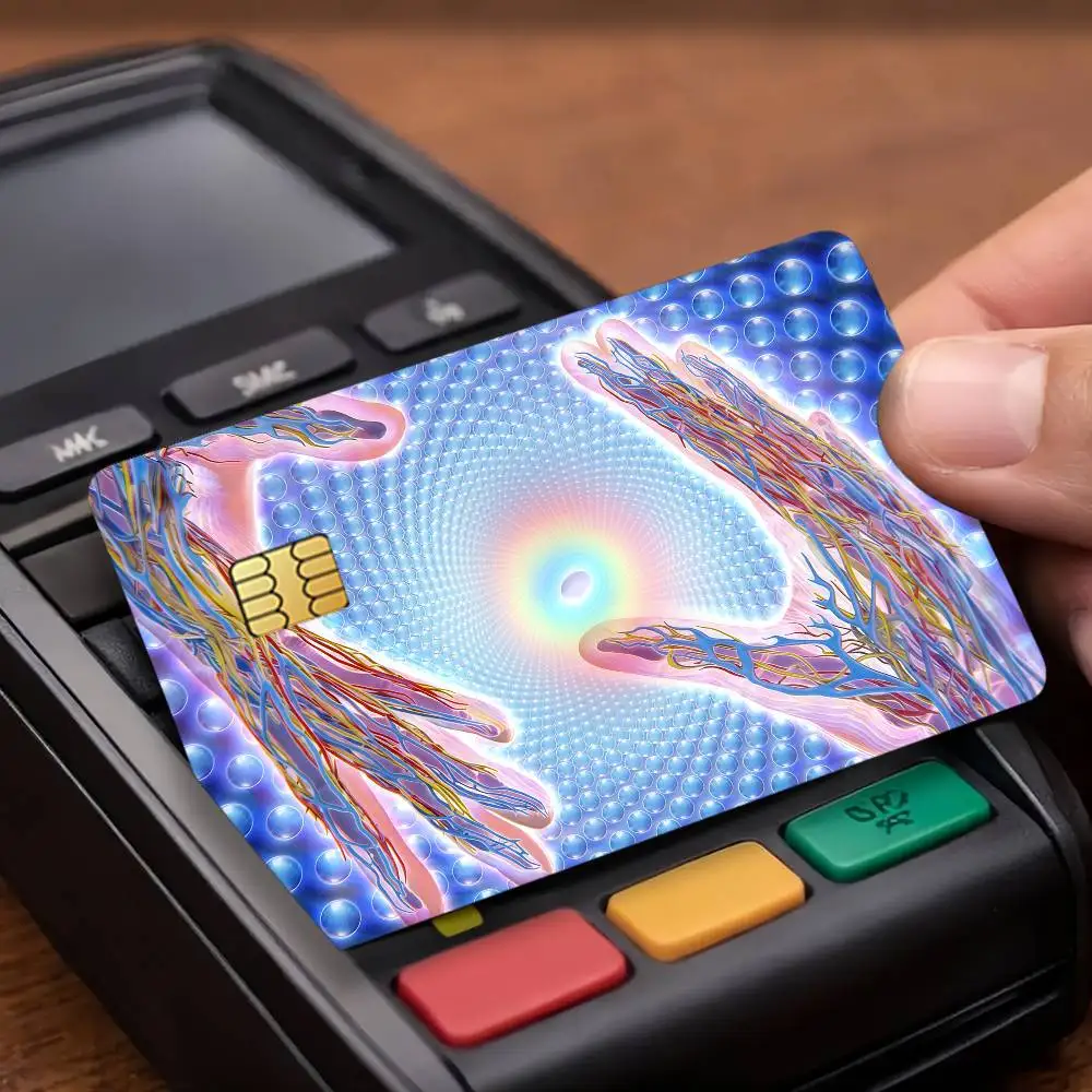 Alex Grey Trippy Credit Card Public Transportation Cards Protective Sticker Waterproof Card Face Decoration 4PCS