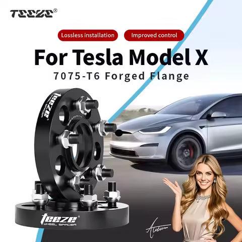 Teeze 2/4pcs 5x120 CB 64.1mm M14x1.5 Hub Centric Black Forged wheel spacer For TESLA Model X Flange Plate 15/20/25/30/35mm