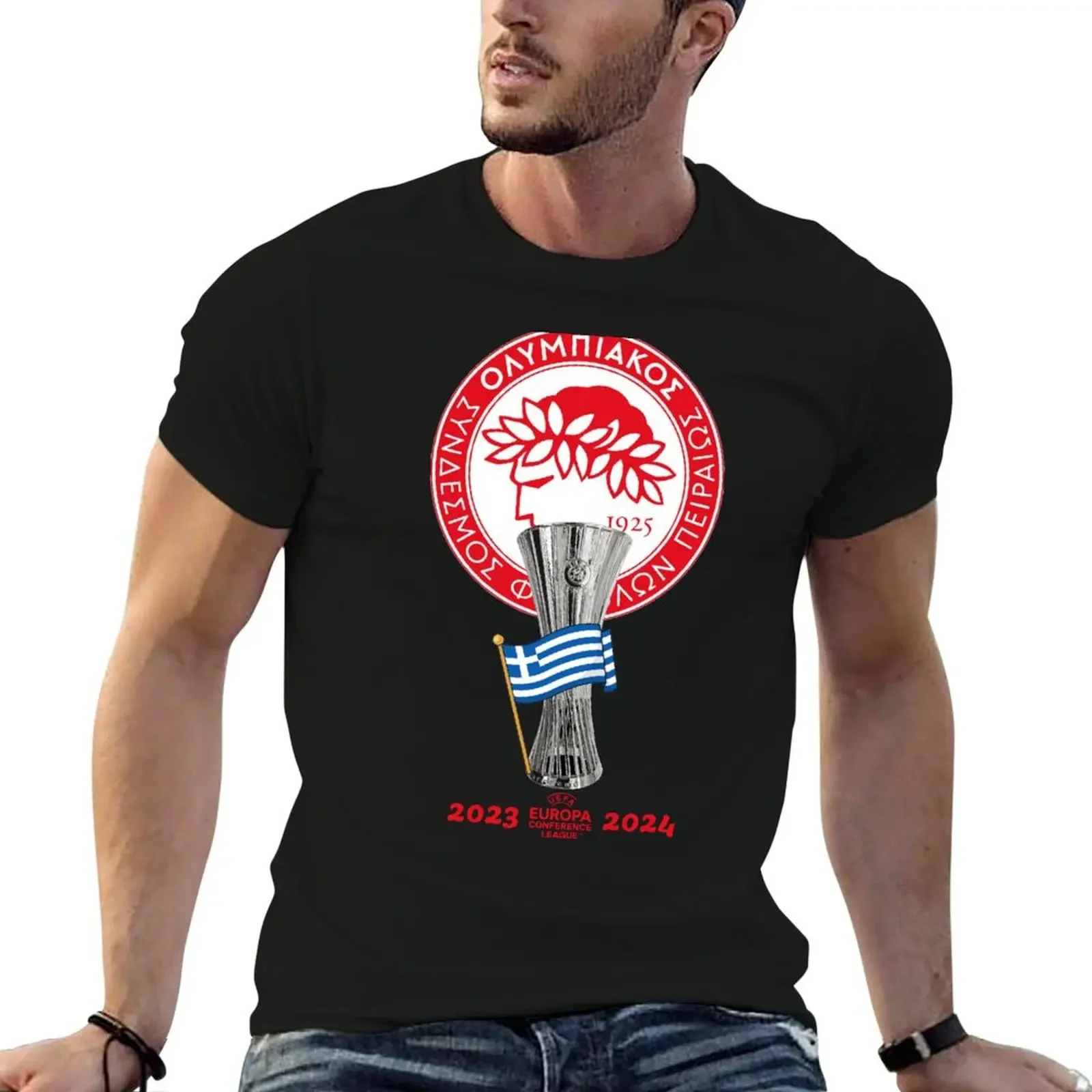 OLYMPIACOS PIRAEUS - OLYMPIAKOS PIRAEUS - Ολυμπιακ?? Σ.Φ.Π T-Shirt heavyweights custom t shirt anime shirts men