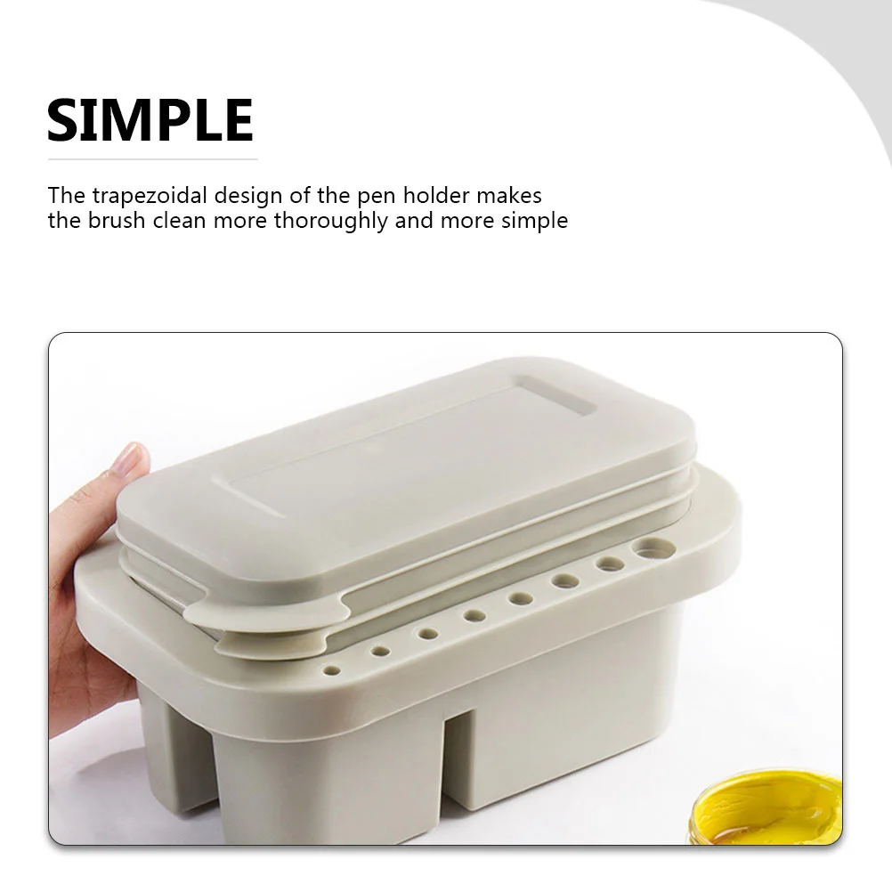 دلو منظف فرشاة الطلاء 3 في 1، غسالة فرشاة بلاستيكية محمولة لطلاء الزيت، ملحقات أدوات الرسم الفنية