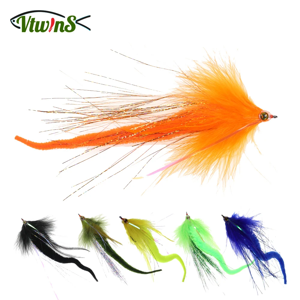 

Vtwins Saltwater Fishing Mangum's Dragon Tails Streamer Fly Bass Sea Trout Pike Musky Baitfish Flies For Fishing Fly Lures 2/0