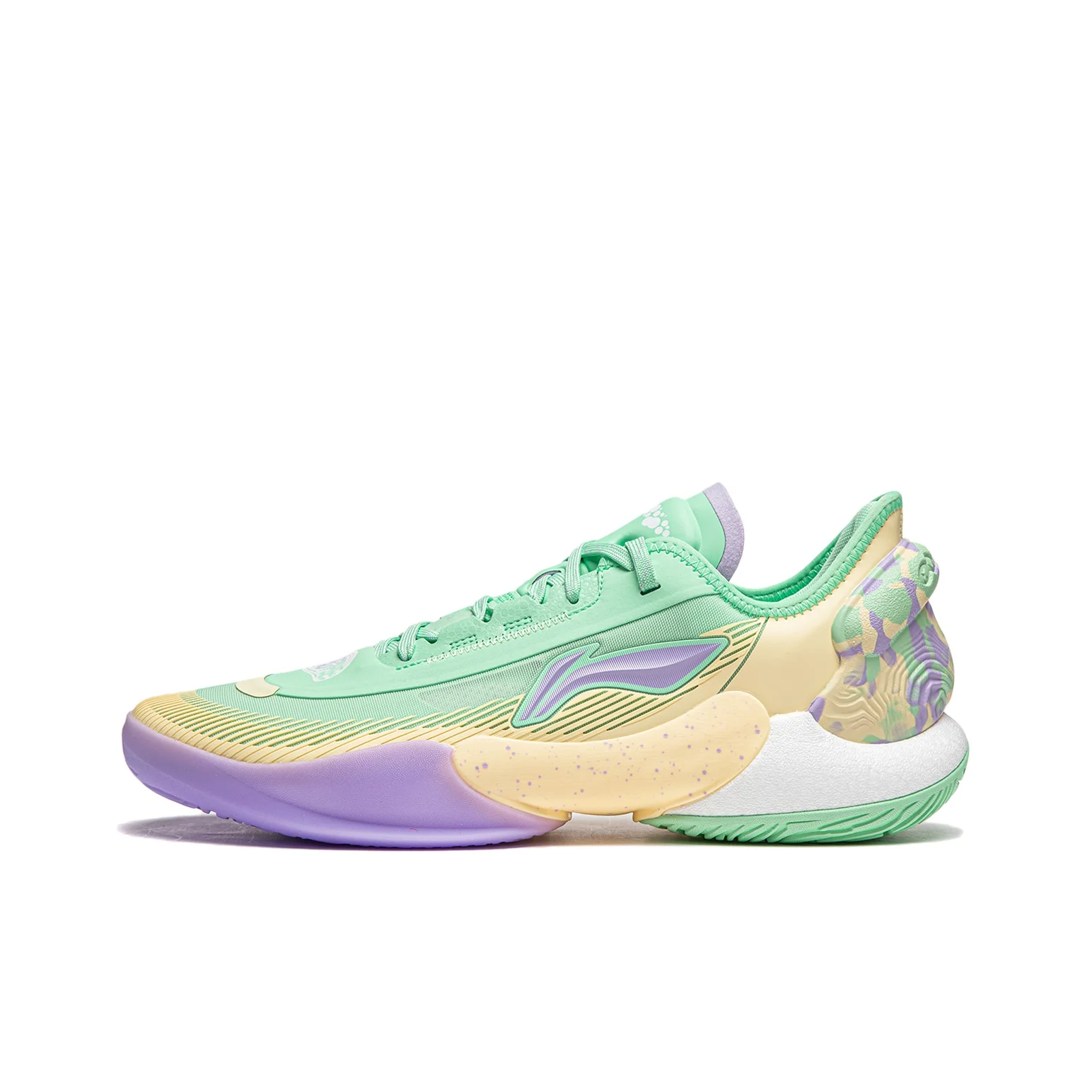 Li Ning Yushuai 18 V2 Basketball Shoes Men's Low Top Green Yellow ABAU025-3