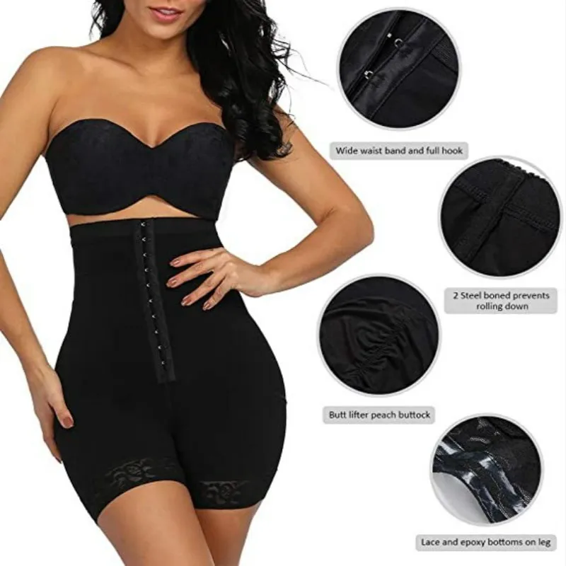 Women Lace Butt Lifter High Waist Trainer Fajas Slimming Shapewear Body Shaper High Compression Tummy Belly Control Panties