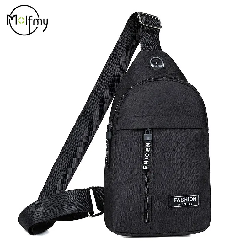 Multifunctional Chest Bag Men's Fashion Trend Oxford Cloth Shoulder Bag Multiple Pockets Waterproof Messenger Travel Sling Bag
