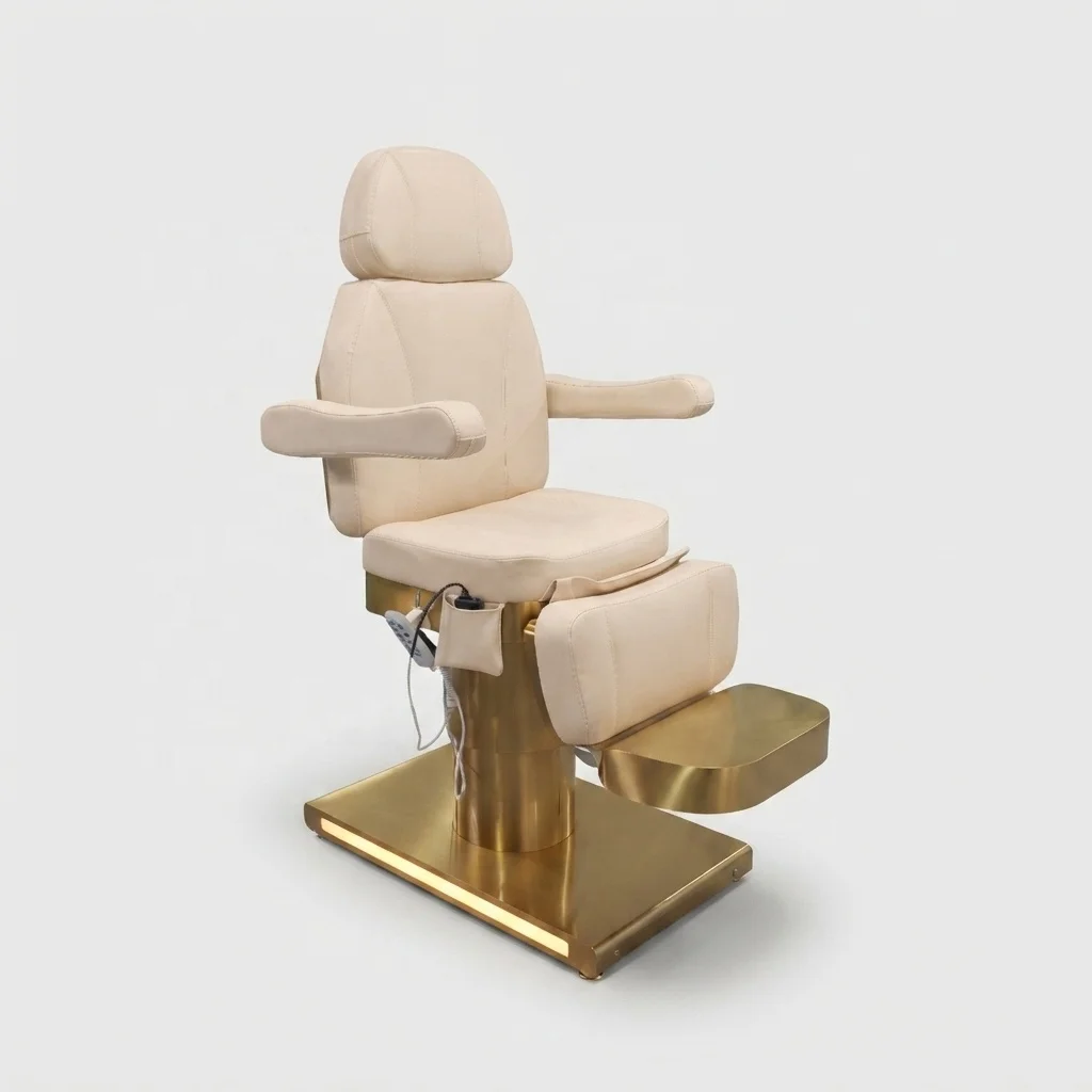 Adjustable 3 Motor Ergonomic Memory Foam Leather Heated Foot Control Salon Furniture Facial Treatment Electric Beauty Bed