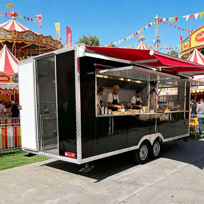 

Customized Mobile Churro Food Cart Trailer Concession Truck For Churro Dessert Street Vending Festival Catering Business