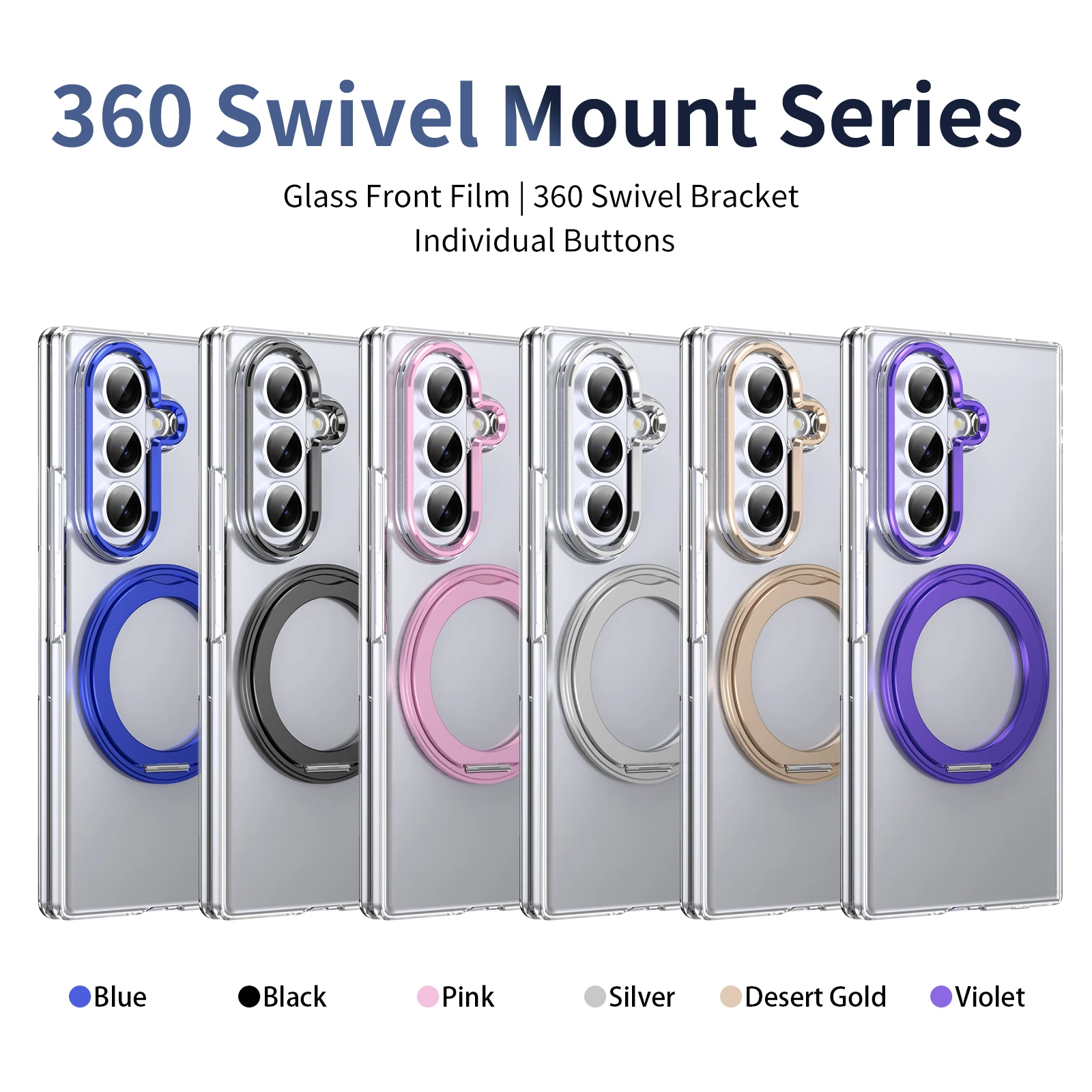 

Прозрачный акриловый магнитный чехол для зарядки Samsung Galaxy Z Fold7 360 ° Противоударный чехол для телефона с вращающимся кронштейном и экономией экрана