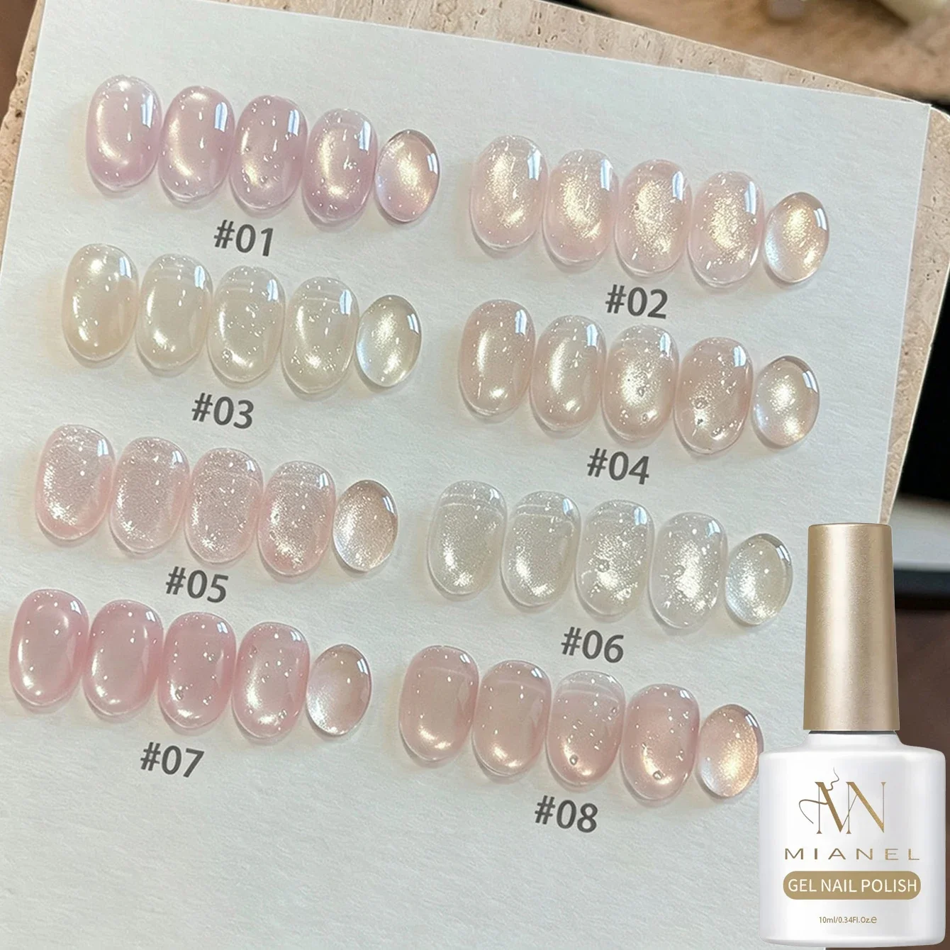 2026 Autumn & Winter New Viral Juicy Wet-Look Magnetic Cat Eye UV Gel Polish — Stunning Icy Sheer Glass Bead Cat Eye Finish