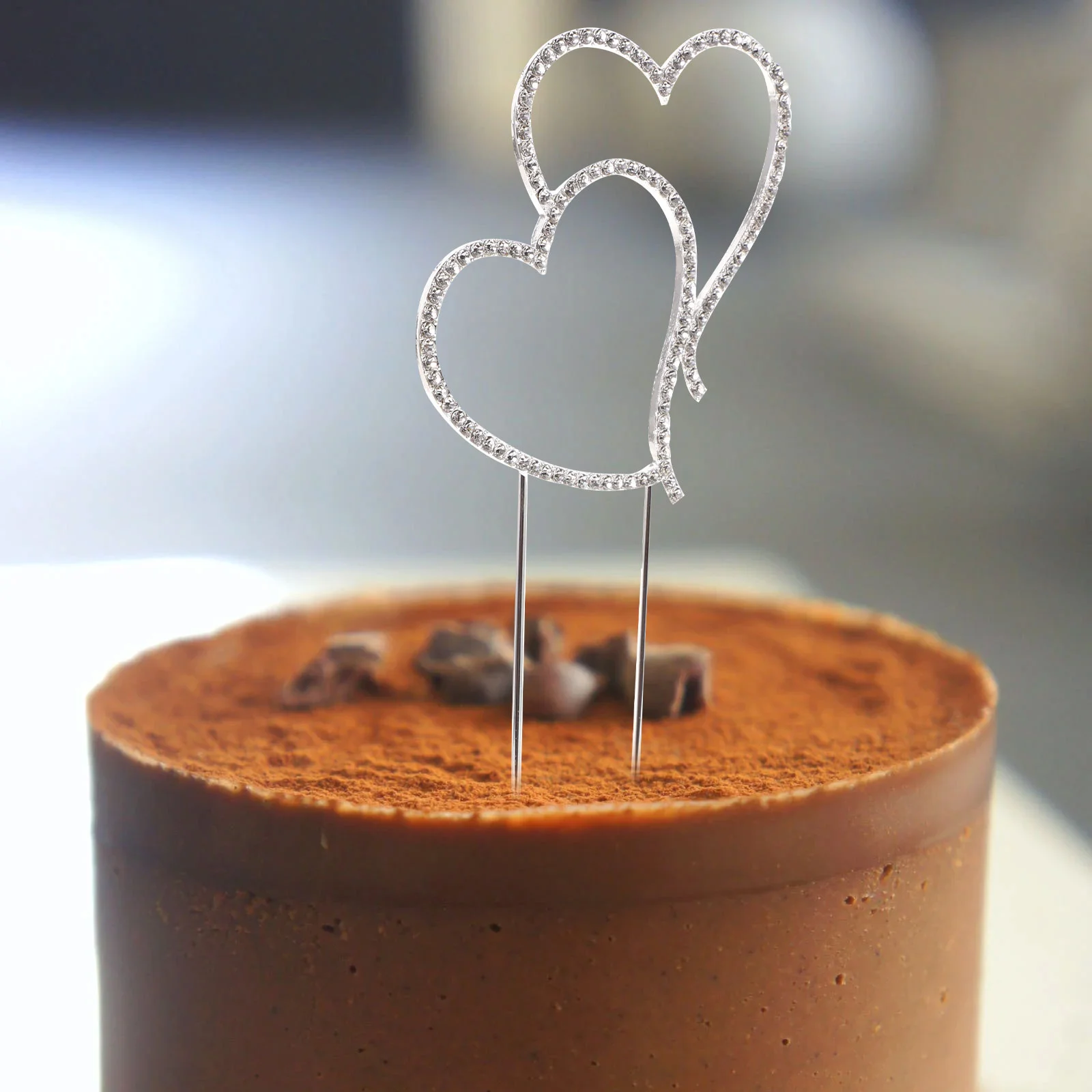 

Love Cupcake Topper Heart Picks Rhinestone Wedding Decoration The Sign Gold Tiara