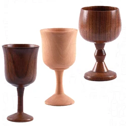 4/2/1pcs Wood Goblet Cup Natural Red Spruce/Jujube Wooden Wine Water Cup Classical Wine Glass Kitchen,Dining & Bar Drinkware