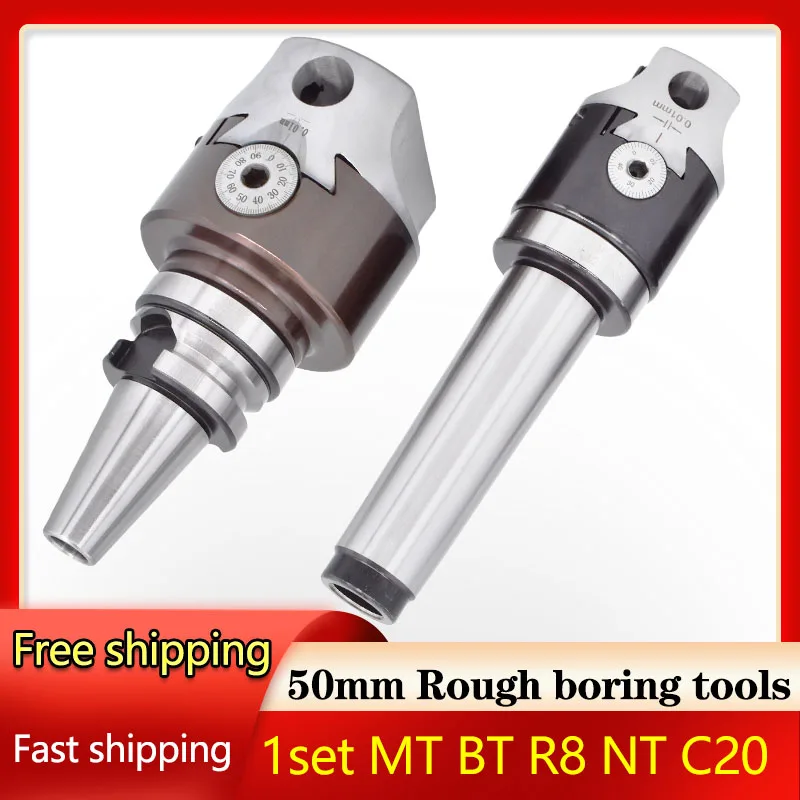 2 inch Rough boring tool set 50mm boring head with draw bar MT2 MT3 MT4 C20 C25 NT30 R8 tool holder Morse tapper For CNC machine