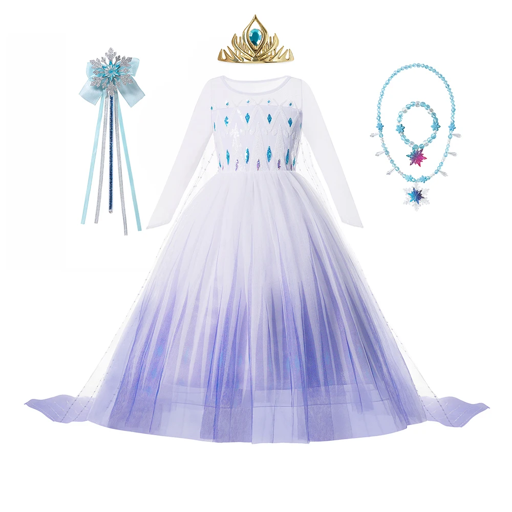 Disney Frozen Costume For Kids Girl Elsa Princess Dress Fancy Birthday Party Gift Halloween Costume Girl Anna Cosplay Vestido