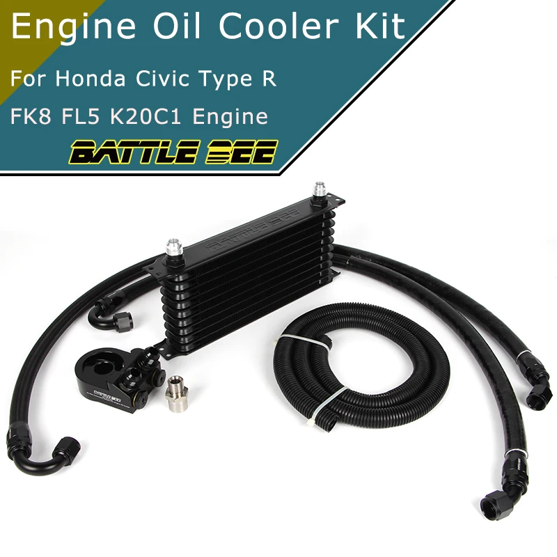 

Engine Oil Cooler Kit For Honda Civic type-R FK8 FL5 K20C1 Engine Radiator Oil Filter Sandwich Plate Adapter BB-OCK-144