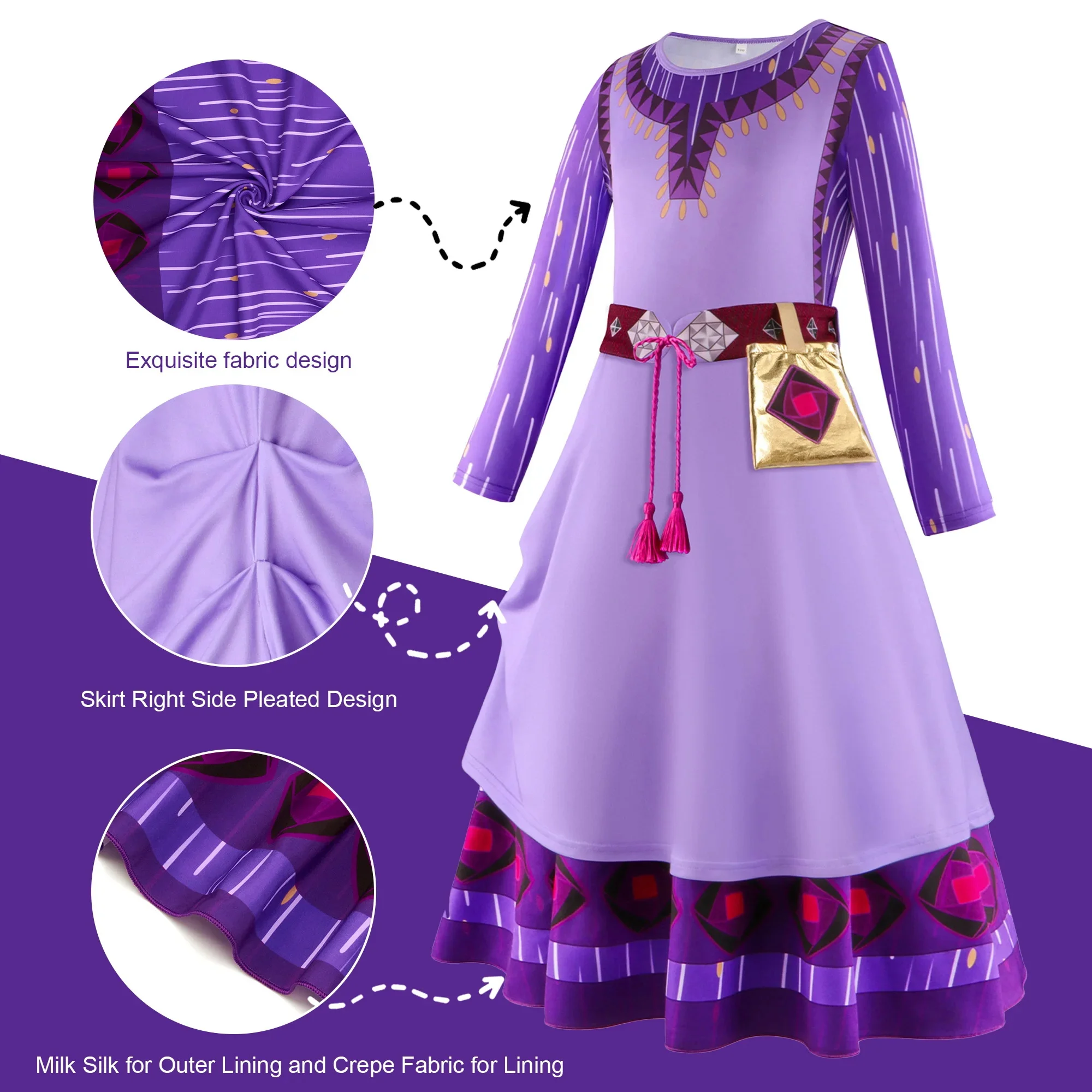 Neue Mädchen Karneval Wunsch Königin Amaya Cosplay Kostüm für Kinder Geburtstags feier Prinzessin verkleiden Kinder Rollenspiel ausgefallene Outfits – Detail 17