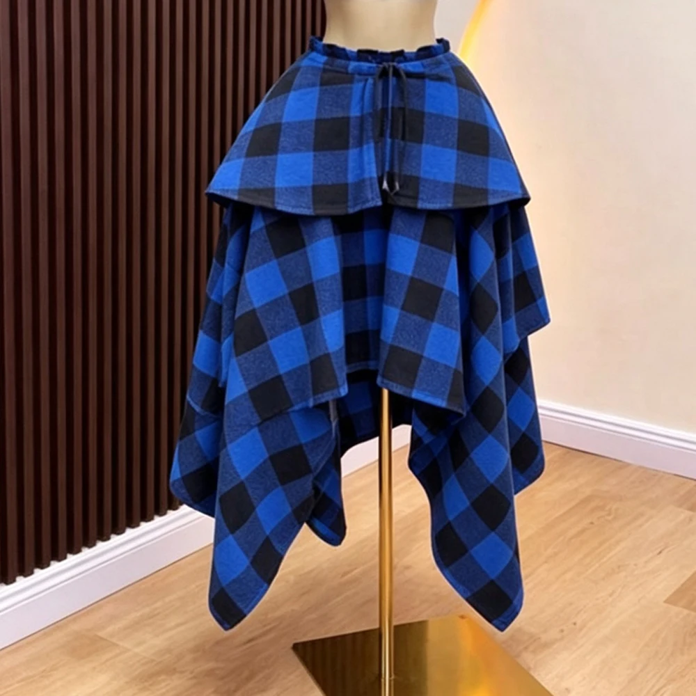 Trendige Sommerröcke für Damen: Streetwear High-Waist-Schleifenrock mit Karomuster und unregelmäßigem Taschentuch-Flare-Saum – Neu 2026 – Detail 11