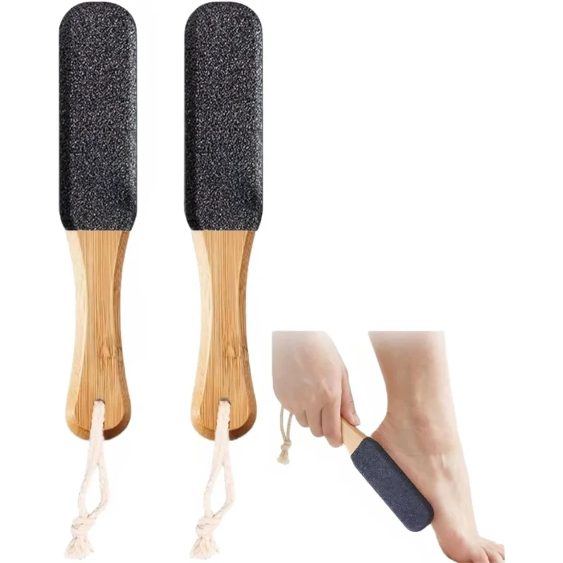 1/2Pcs Wooden Pedicure Foot File Pumice Stone Callus Remover for Cracked Heel Dead Skin