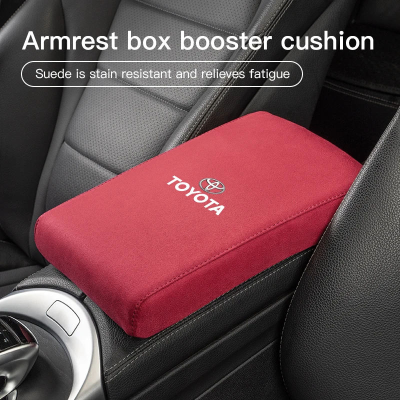 Car Armrest Box 5CM Height Increase Mat Hand Protection Pad For Toyota 86 Mirai Supra Prado Alphard Vellfire Crown Sequoia Venza