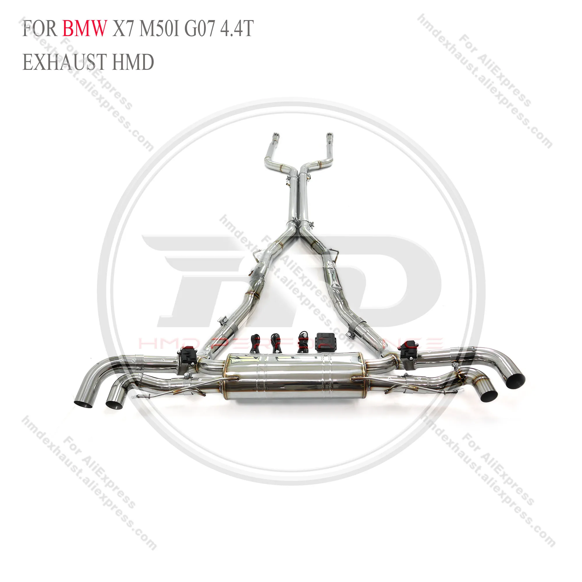 HMD Exhaust System Catback Stainless Steel Performance for BMW X7 M50I G07 4.4T Muffler With Valve