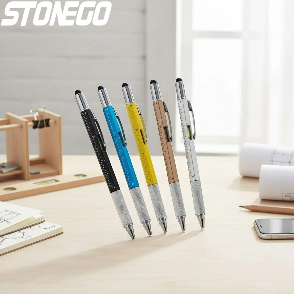 

Multifunction Ballpoint Pen Modern Handheld Tool Measure Ruler Screwdriver Stylus Level Touchscreen Office Writing Tool