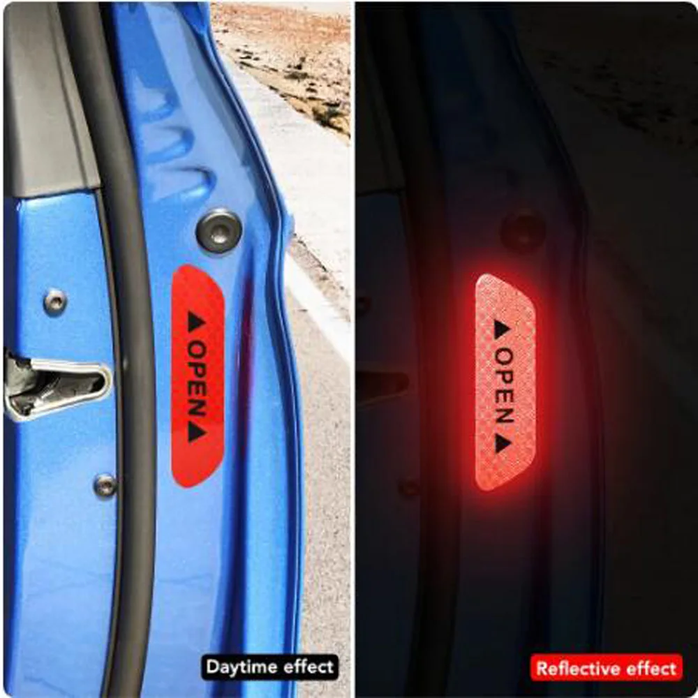 

4Pcs Car Door Safety Warning Mark OPEN Reflective Stickers for Changan CS75 PLUS CS85 COUPE CS95