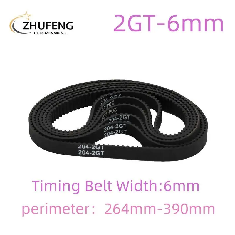 Zamknięty pasek rozrządu GT2 do drukarki 3D, guma pętlowa 6 mm, 2GT 264, 280, 284, 288, 300,310, 320, 330, 340,350,360,370,390 mm długości