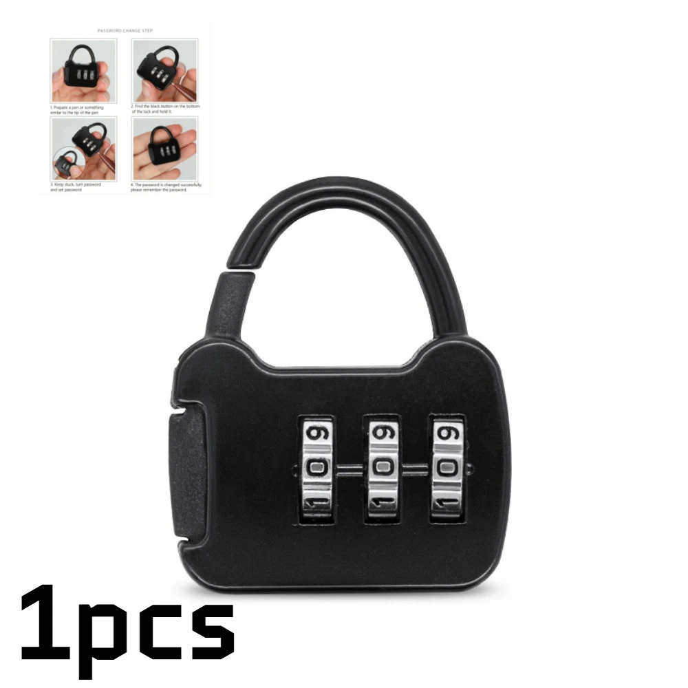 1 Pack Mini Trolley Case Password Lock Backpack Zipper Lock for Dormitory Cabinet Suitcase Security