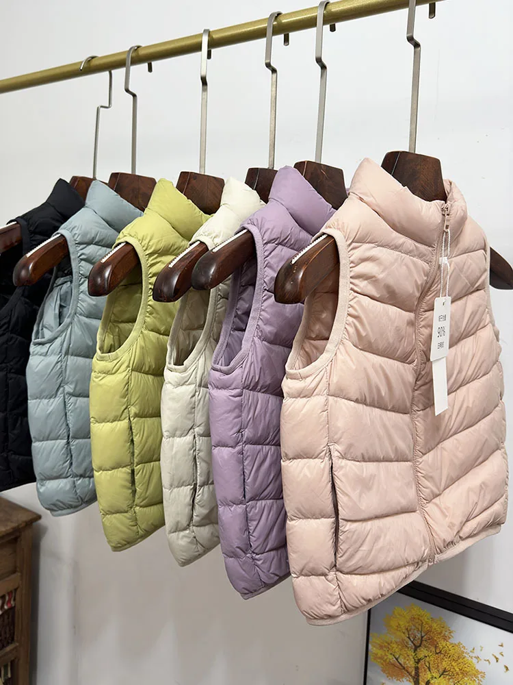 軽量子供用ダウンジャケットベストアウトドアスポーツ秋冬多用途暖かいファッショナブルな裏地スタンドカラーショルダーパッド