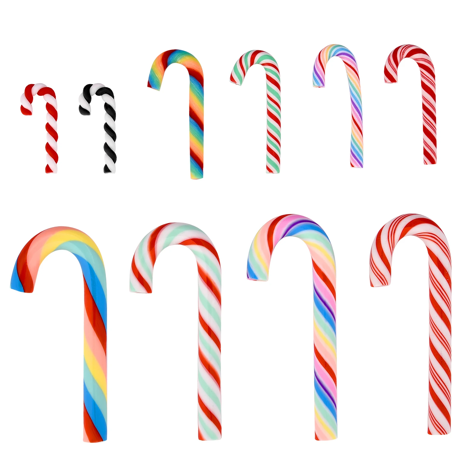 8-46mm Christmas Mini Candy Canes Acrylic 15/30pcs  For Xmas Tree Hanging Pendant Ornaments Christmas Party Home Decor