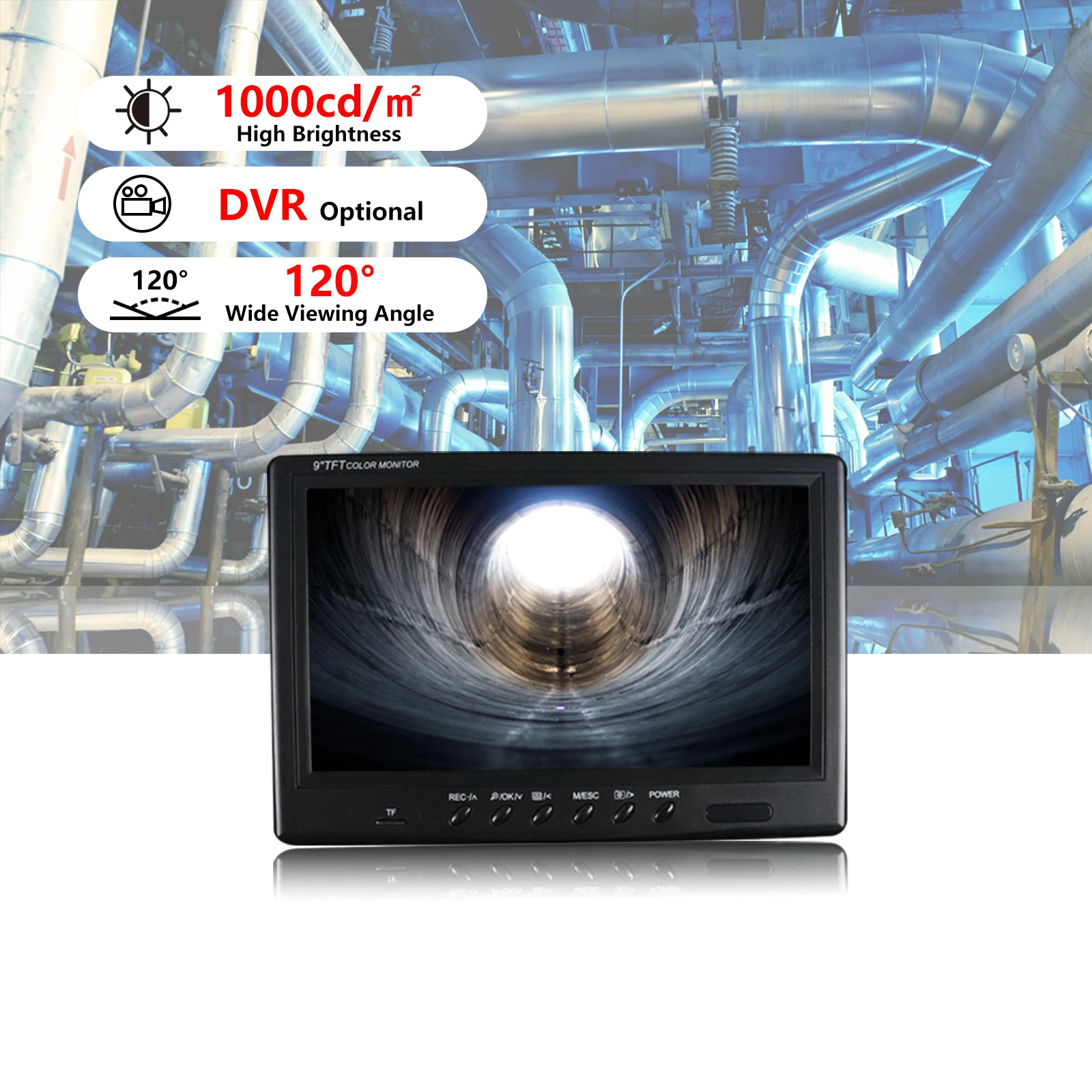 Factory Price 20M Cable Industry Endoscope 9 Inch TFT LCD Display Sewer Pipe Inspection Camera System Used for Pipe Inspection